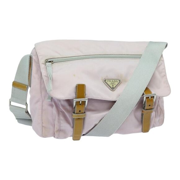 PRADA Shoulder Bag Nylon Pink Silver - Picture 1 of 10